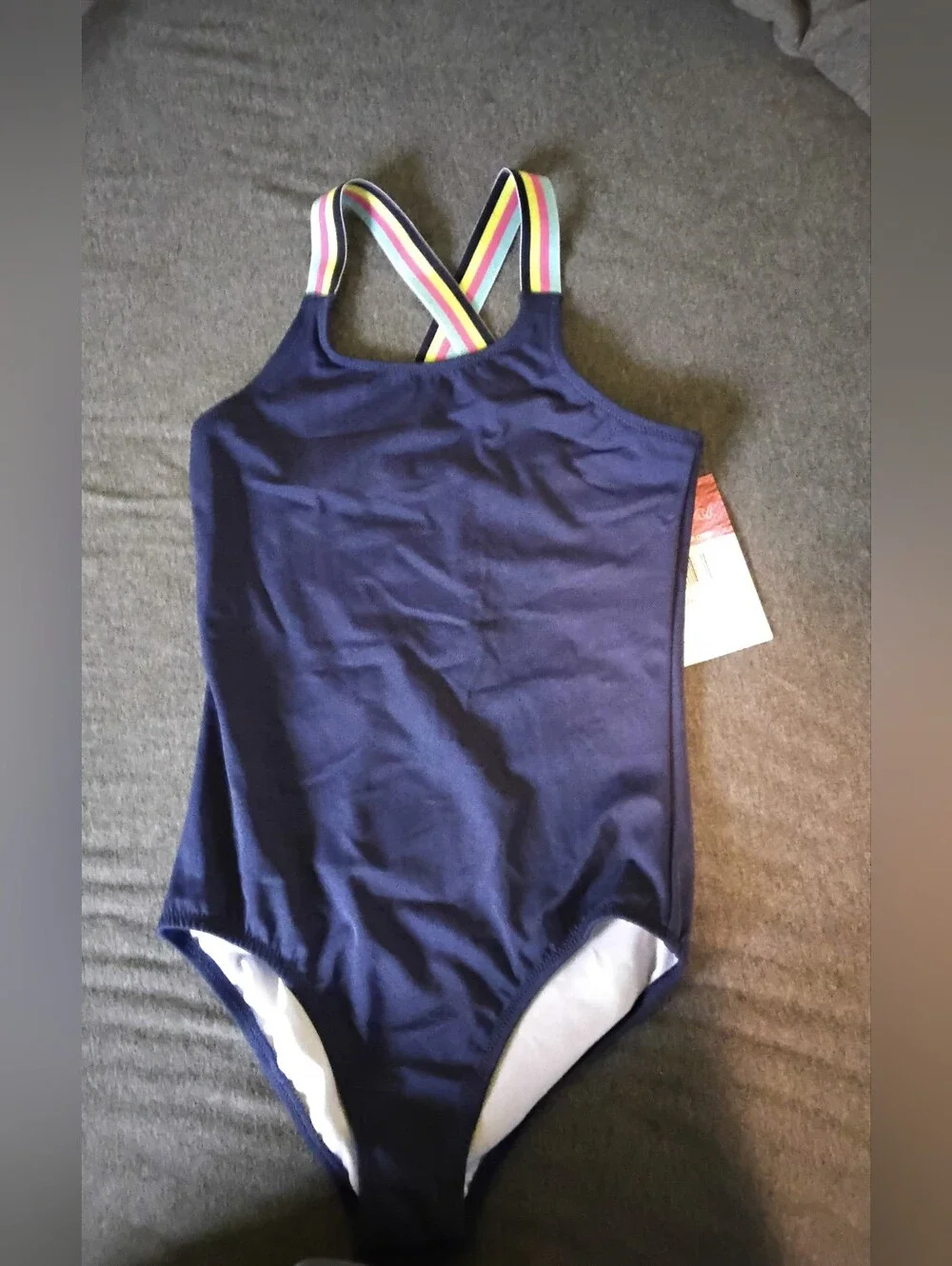 Kanu Surf Maggie Girls Size 10 Navy One Piece Swimsuit NWT